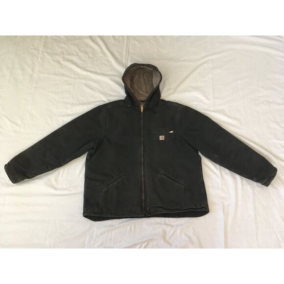 Carhartt Sherpa Lined Hooded Coat Loose Fit Black WJ141BLK Women's XXL - Picture 4 of 16